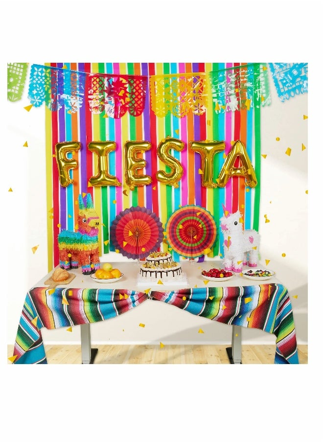 Generic Mexican Table Runners 4 Pack 13.5 x 110 Inch Fiesta Party Decorations, Serape Tablecloth for Mexican Themed Party Decorations, Cinco De Mayo, Dia De Los Muertos Decor Day of the Dead Decorations  - Image 5