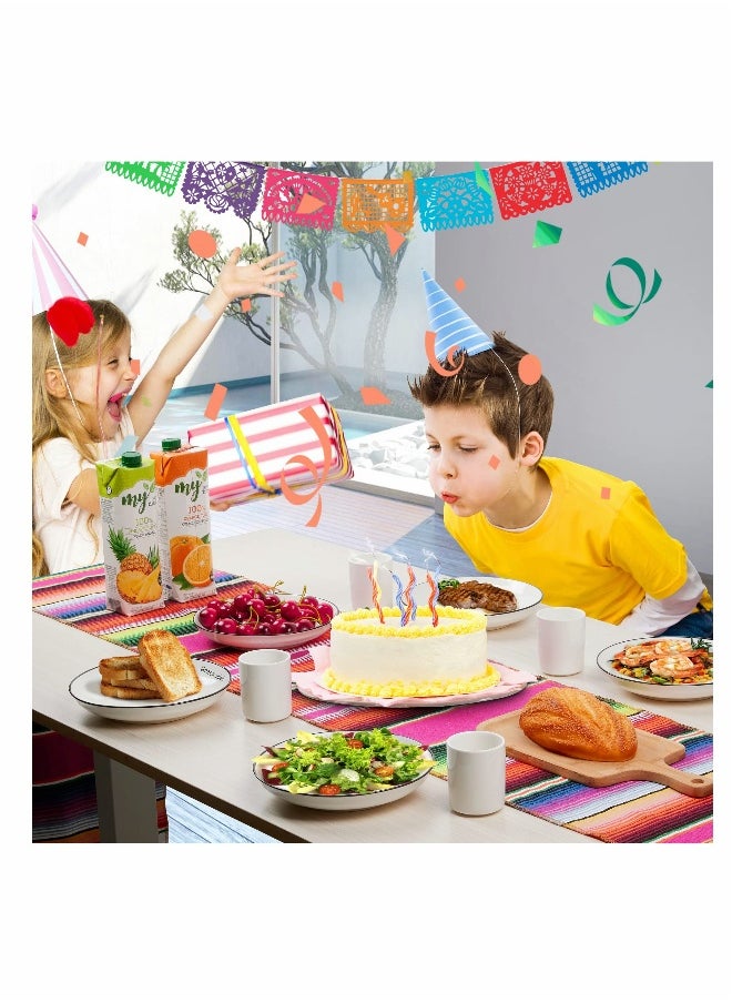Generic Mexican Table Runners 4 Pack 13.5 x 110 Inch Fiesta Party Decorations, Serape Tablecloth for Mexican Themed Party Decorations, Cinco De Mayo, Dia De Los Muertos Decor Day of the Dead Decorations  - Image 3