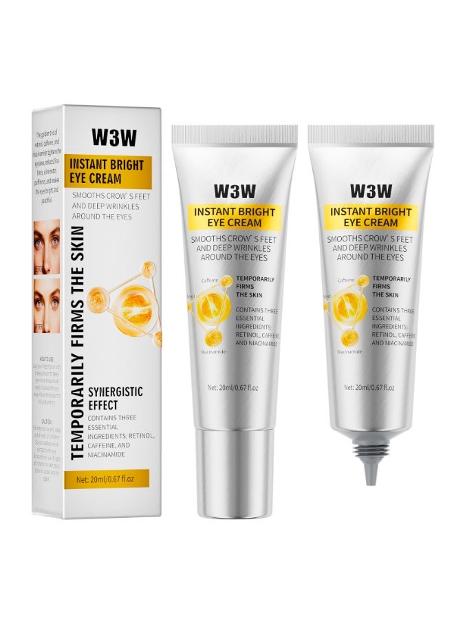 W3W Retinol Eye Cream - Moisturizes the Eye Area, Improves Dryness Lines, Firms and Nourishes (20ml x 2) - Image 1