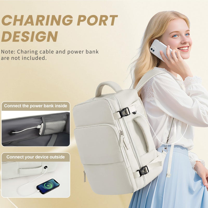 Sinaliy Travel Backpack for Women, Carry On Backpack Flight Approved, Personal Item Travel Bag with USB Charging Port, Casual Daypack College Bag Suitcase Backpack for Weekend, Fit 16 Inch Laptop - Image 3