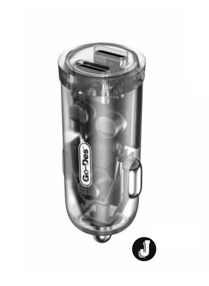 JAJEEK Dual Type-C PD Car Charger 40W – Transparent Fast Charging USB-C Charger for iPhone, Android & More - Image 3