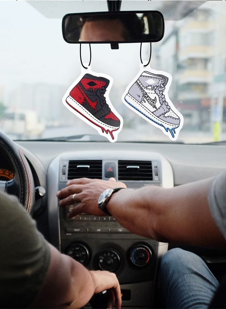 Y&D 5 Pcs Car Air Fresheners, Hypebeast Accessories Sneakerhead AJ Jordan Hanging Scents Freshener Automotive Interior Room Decor for Men Gift Set - Image 3