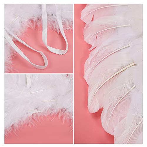 Antspirit Angel Costume Wings And Halo Angel Costume for Girls Kids Women Adult Halloween Christmas (White) - Image 4