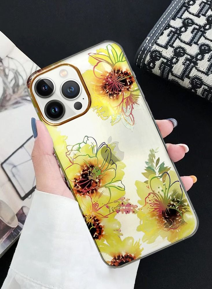 JOWAY iPhone 13 Pro Floral Clear Case Ultra Slim Shockproof Flower Print Transparent Cover Design 1 - Image 3