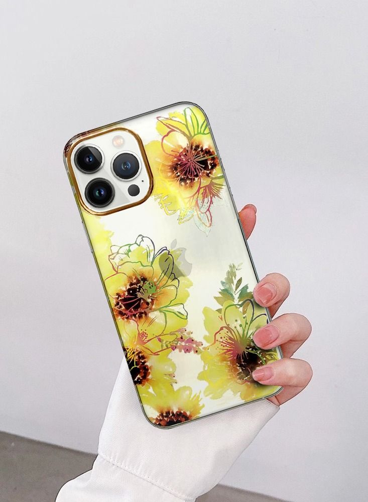 JOWAY iPhone 13 Pro Floral Clear Case Ultra Slim Shockproof Flower Print Transparent Cover Design 1 - Image 5