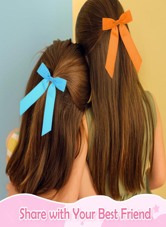Grevosea 10 Pcs Hair Ribbons for Girls, Colorful Bow Hair Ties Ponytail Holder Elastic Hair Ties with Bows Silk Hair Scrunchies Hair Accessories for Women Girls - Image 4