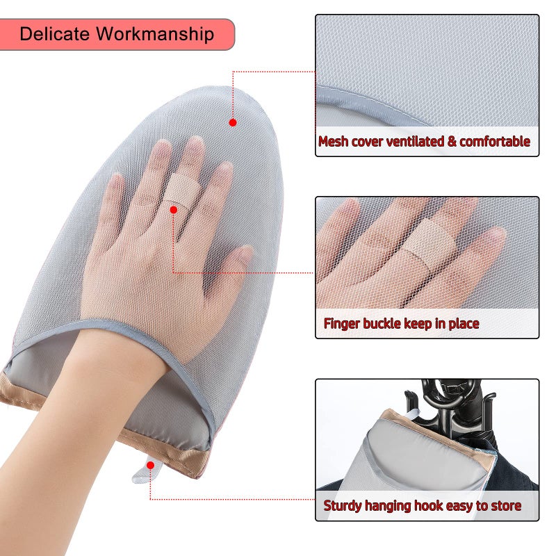 CINPIUK Garment Steamer Ironing Gloves Anti Steam Glove Heat Resistant Garment Steamer Mitt, Garment Steam Accessories for Clothesï¼ŒPink - Image 4