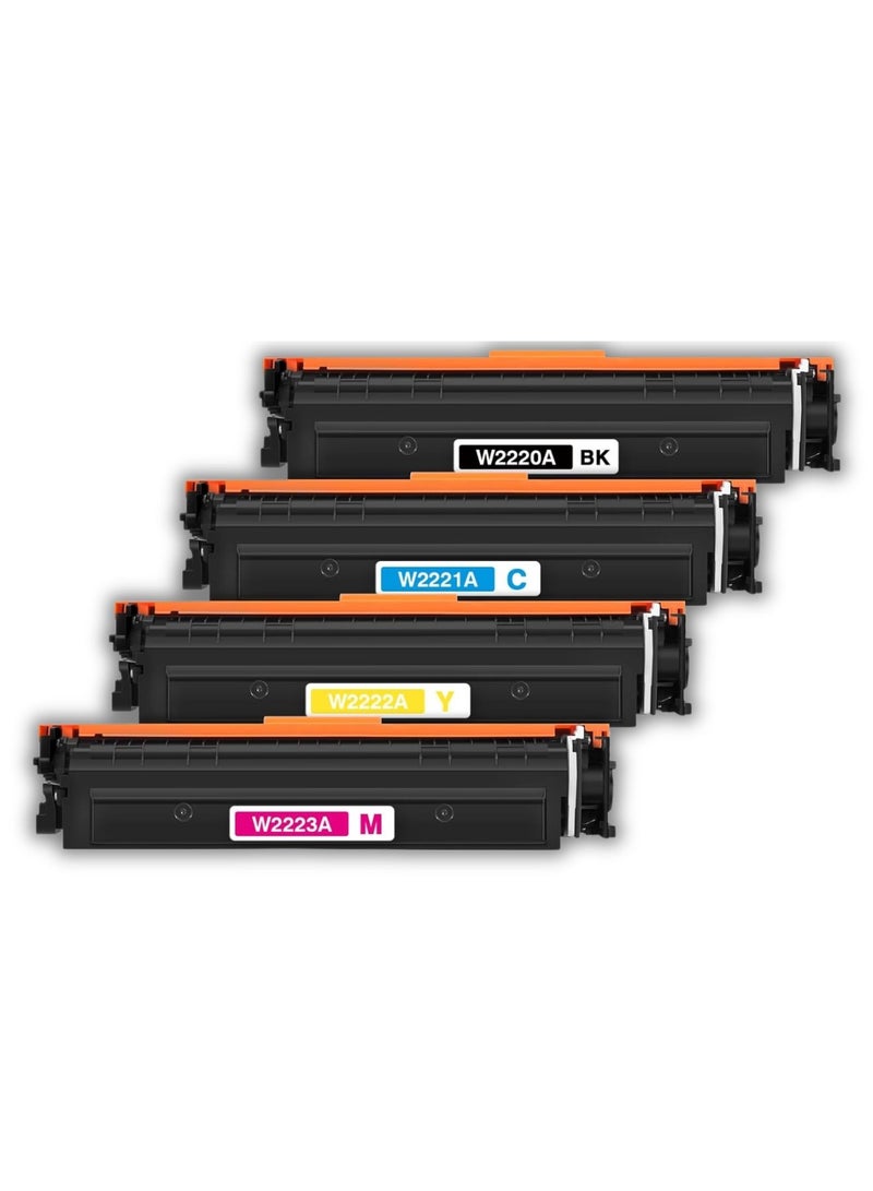 Replacement 222A Toner Cartridges W2220A W2221A W2222A W2223A, Black Cyan Yellow Magenta, with Chip, Compatible with HP Laser MFP 3288dw 3288dn 3388sdw 3388fdw – 4-Pack - Image 1