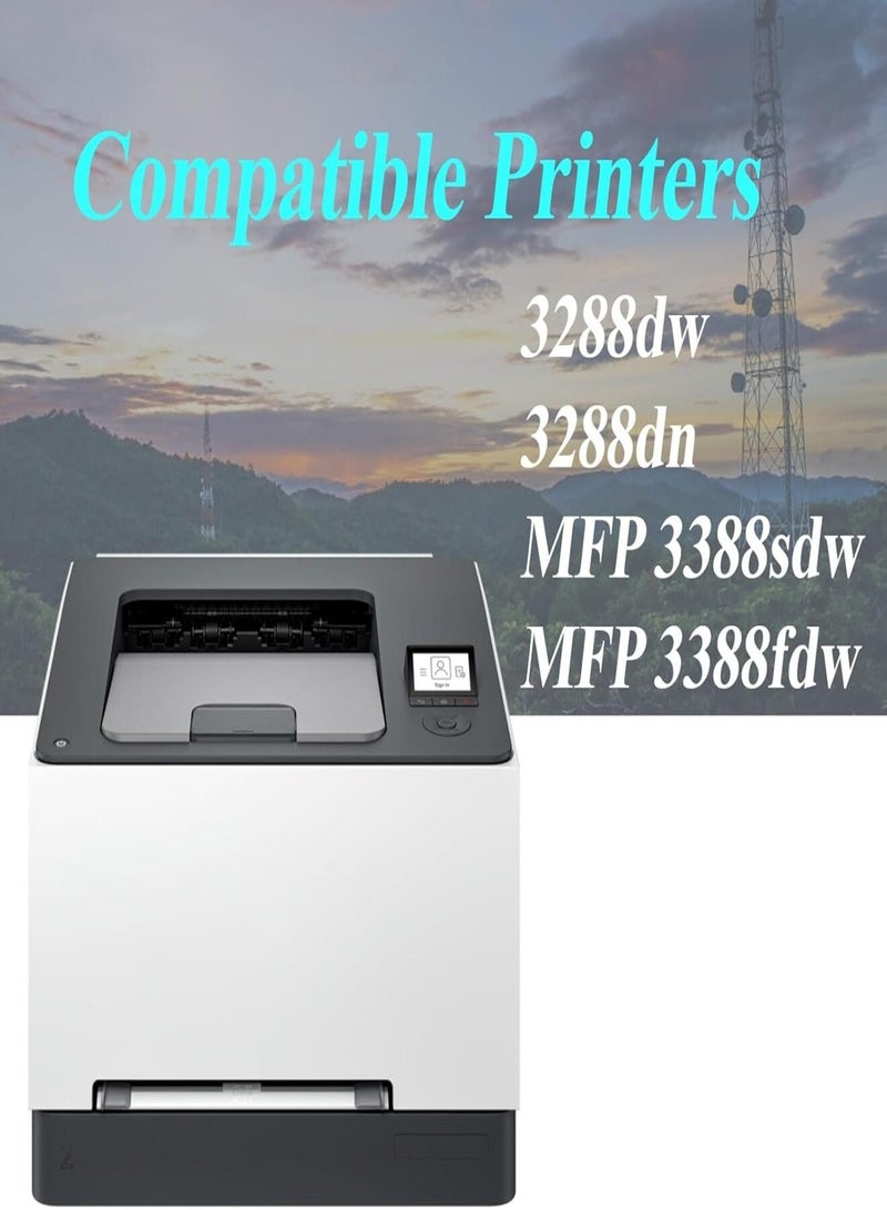 Replacement 222A Toner Cartridges W2220A W2221A W2222A W2223A, Black Cyan Yellow Magenta, with Chip, Compatible with HP Laser MFP 3288dw 3288dn 3388sdw 3388fdw – 4-Pack - Image 2