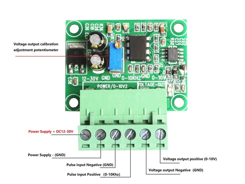 NOYITO Frequency to Voltage Converter Module 0Hz - 10Khz to 0-5V 0-10V Series Converter Module Digital to Analog Converter Module (0-5KHz to 0-10V) - Image 2