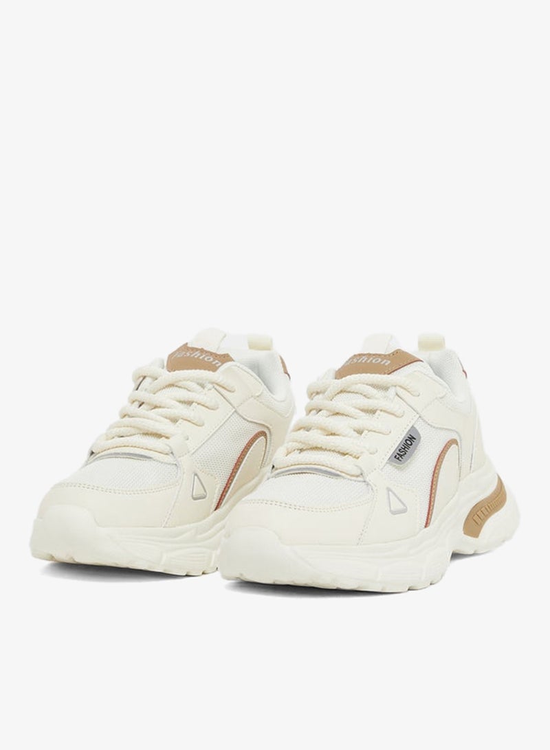 Styli Color Block Chunky Lace-Up Sneakers with Back Pull Tab - Image 3