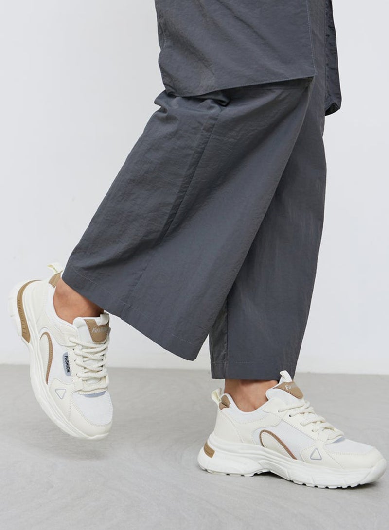 Styli Color Block Chunky Lace-Up Sneakers with Back Pull Tab - Image 2