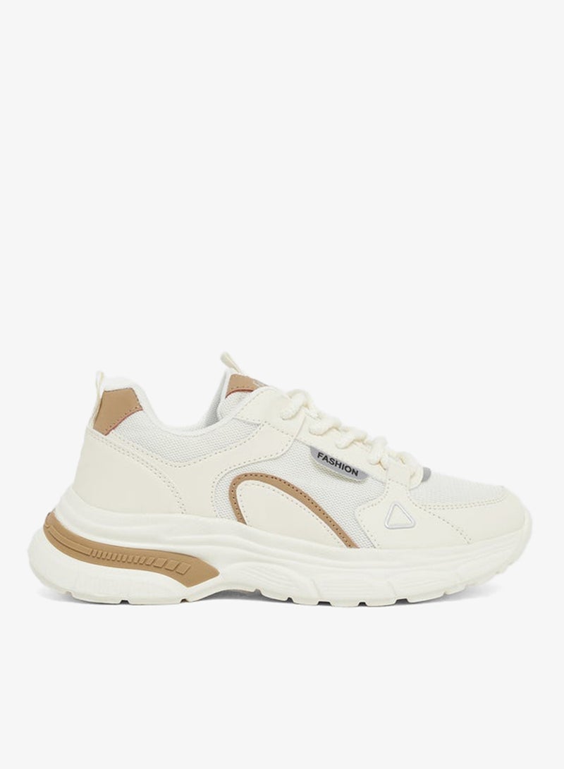 Styli Color Block Chunky Lace-Up Sneakers with Back Pull Tab - Image 1