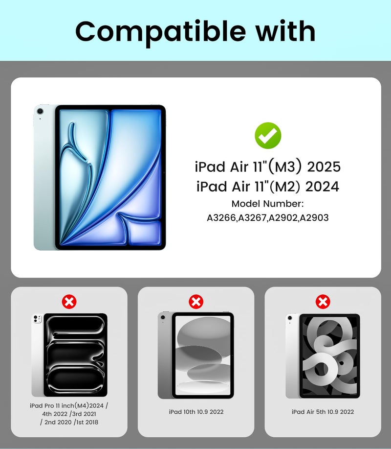 EZ-GLAZ-2 Pack for iPad Air 11 Inch Screen Protector M4/M3/M2 (2026/2025/2024), Military-Grade Shatterproof, 9H+ Tempered Glass with Installation Box, Anti-Scratch, Apple Pencil Compatible, HD Clarity, Bubble Free - Image 2