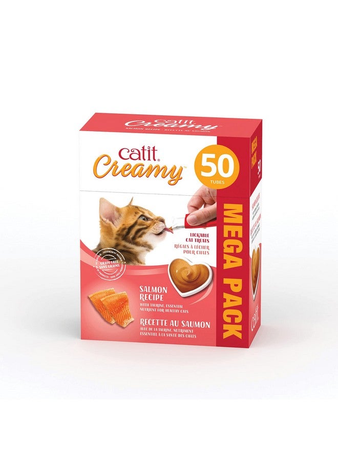 كاتيت، مكافأة قطط كريمية قابلة لللعق، مكافأة قطط صحية، سمك السلمون، عبوة من 50 قطعة - Image 1