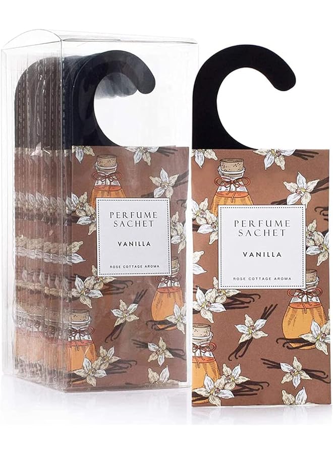 erorex Vanilla Hanging Sachet Closet Deodorizer 1 Pack 12 Pcs Scent Sachet Drawer Freshener Closet Air Freshener Scented Deodorizer Freshener For Home Car Long Lasting Scented Sachets Smell Goods - Image 1