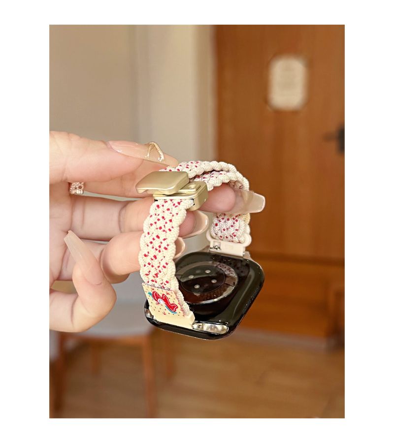 سوار ساعة حصان مصغر لطيف مصنوع يدويًا باللون الأبيض مقاس 38 مم إلى 42 mm لساعة آبل - Image 5