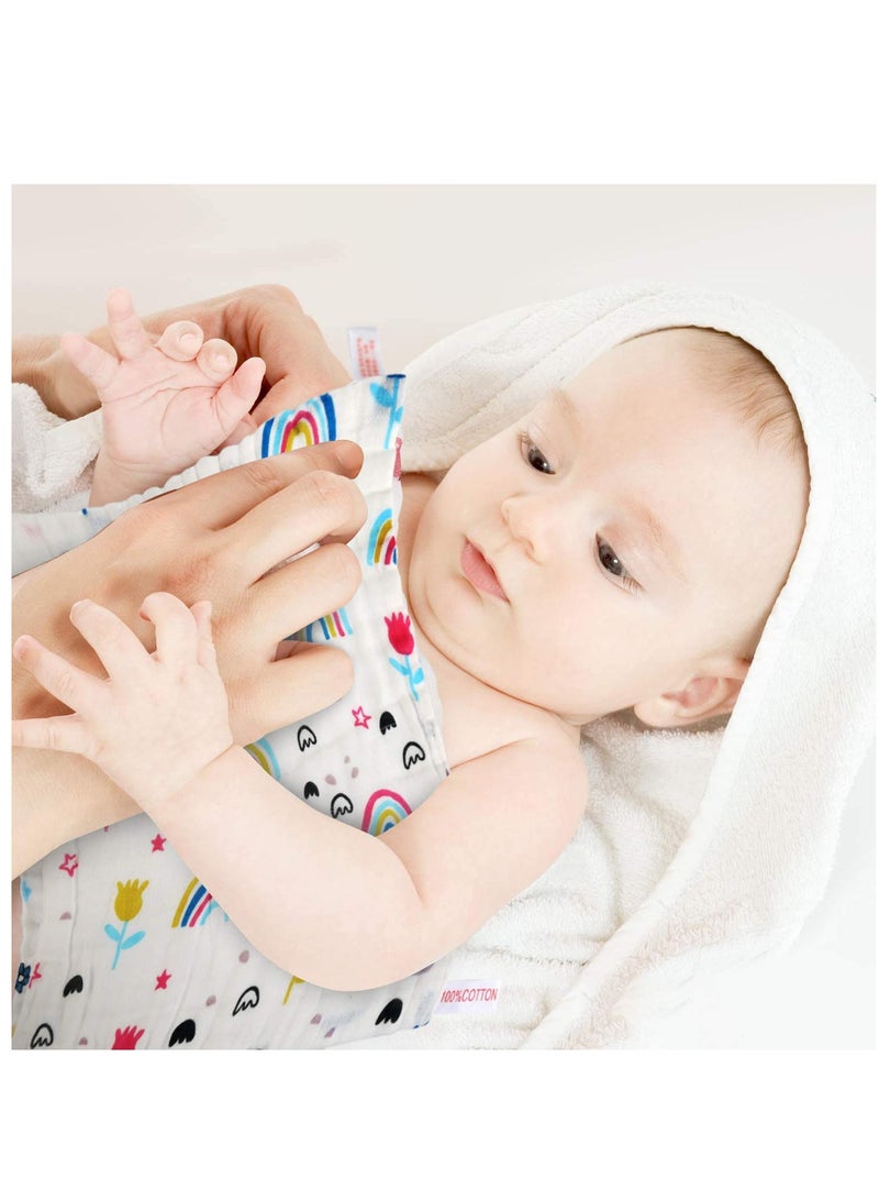 SOLARAE 6 PCS Baby Bath Set Baby Face Cloth,Newborn Baby Clothes Baby Wipes For Newborn, Wash Cloths for Face & Body, Organic Baby Wipes, Soft Baby Towels, Baby Wash Cloth (Random Pattern) - Image 3