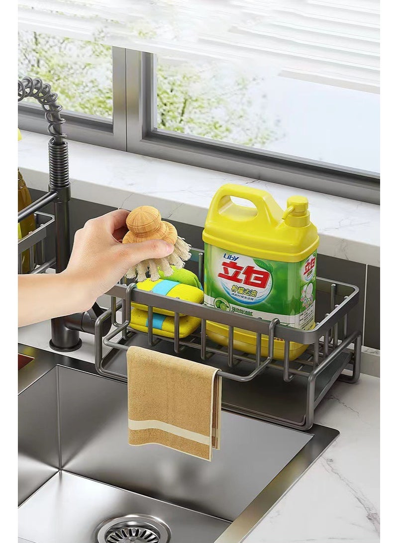 Kitchen Sink Drainer Storage Rack Soap Dishcloth Brush Holder Organizer for Kitchen Sink Sanitary Drying Drainer Rack - Image 1
