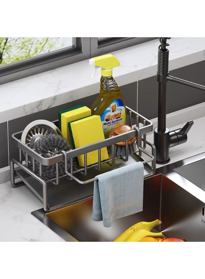 Kitchen Sink Drainer Storage Rack Soap Dishcloth Brush Holder Organizer for Kitchen Sink Sanitary Drying Drainer Rack - Image 3