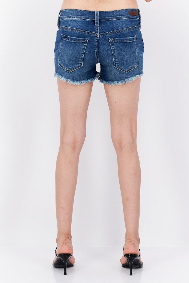 Blank NYC Women Washed Rip Shorts, Light Blue - Image 3