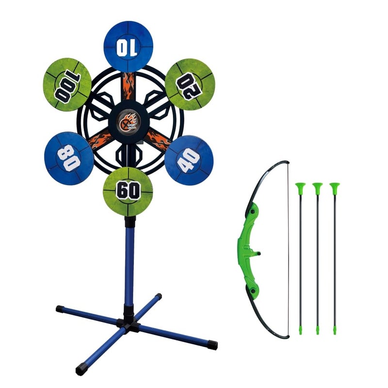 Playwell Innov8 Spin Target Archery Set, Indoor & Outdoor Shooting Game with Spinning Target, Ages 5+, Green - Image 1
