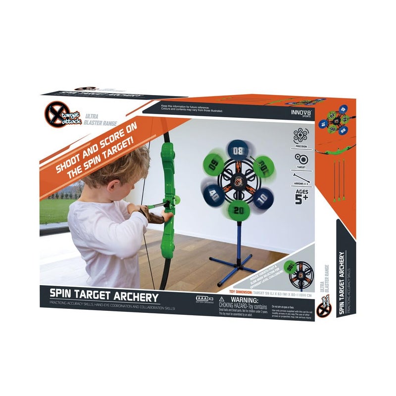 Playwell Innov8 Spin Target Archery Set, Indoor & Outdoor Shooting Game with Spinning Target, Ages 5+, Green - Image 5