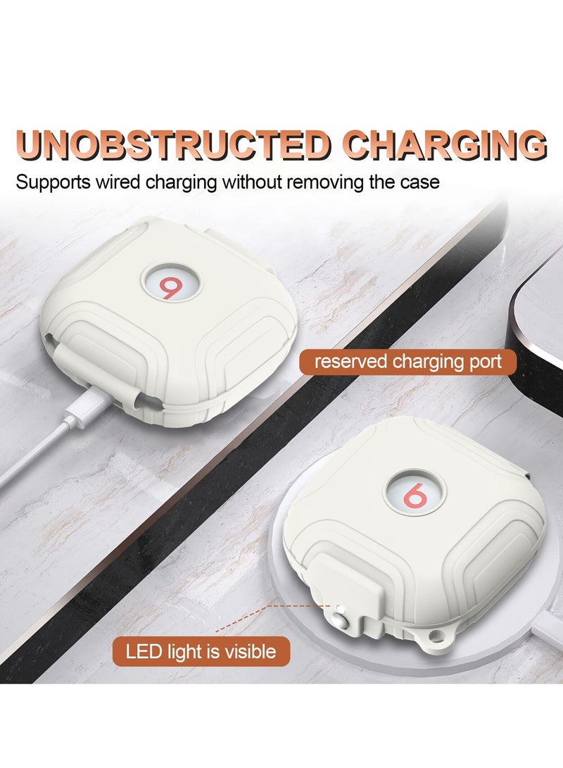 SYOSI Case for Beats Fit Pro, Silicone Protector Case for Apple Beats Fit Pro, with Beats Fit Pro 2021 Earbuds Armor Shockproof Protective, with Anti-Lost Lanyard Keychain (White) - Image 5