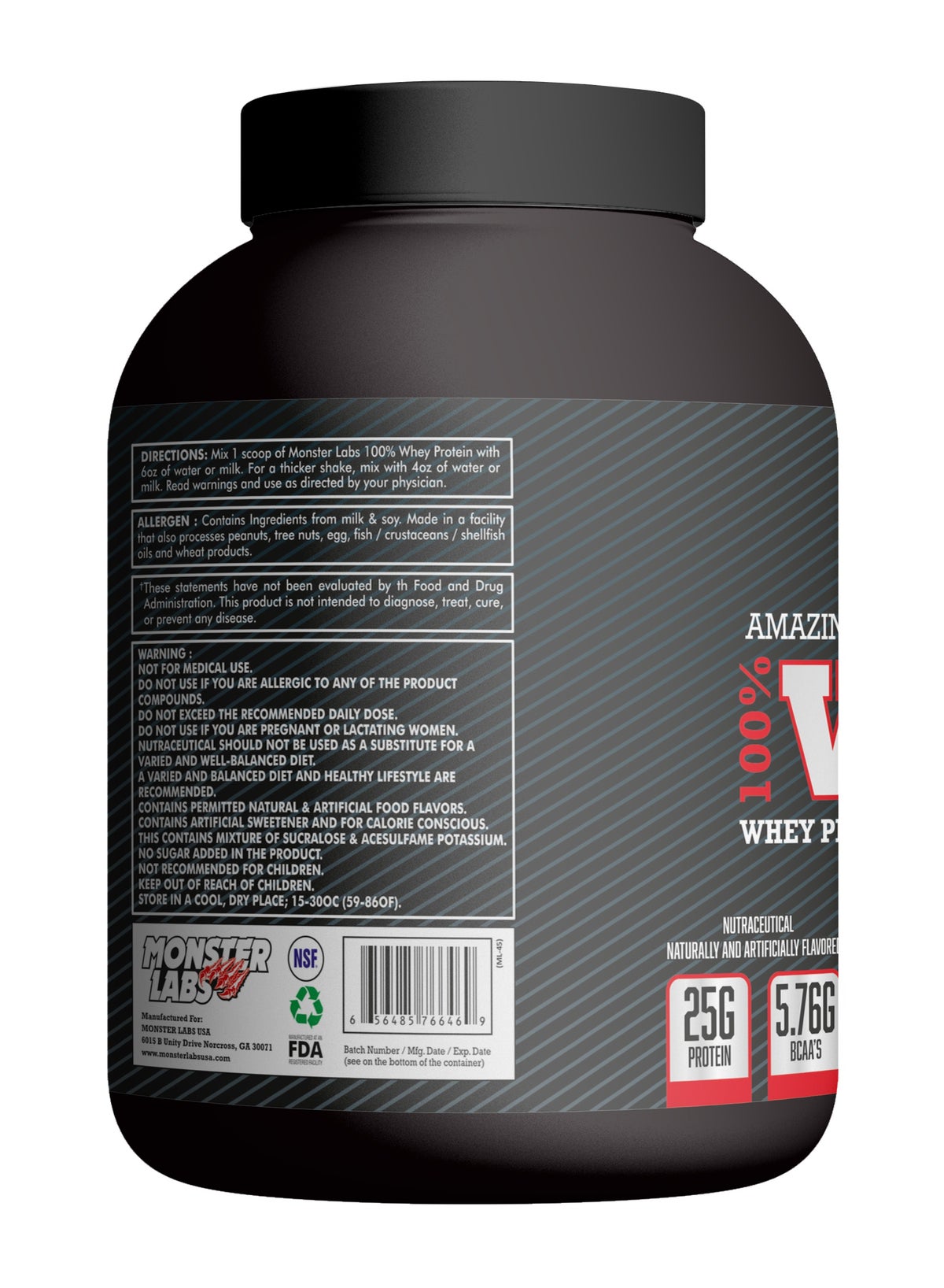 Monster Labs 100% Whey Protein Chocolate Bricks 5lbs