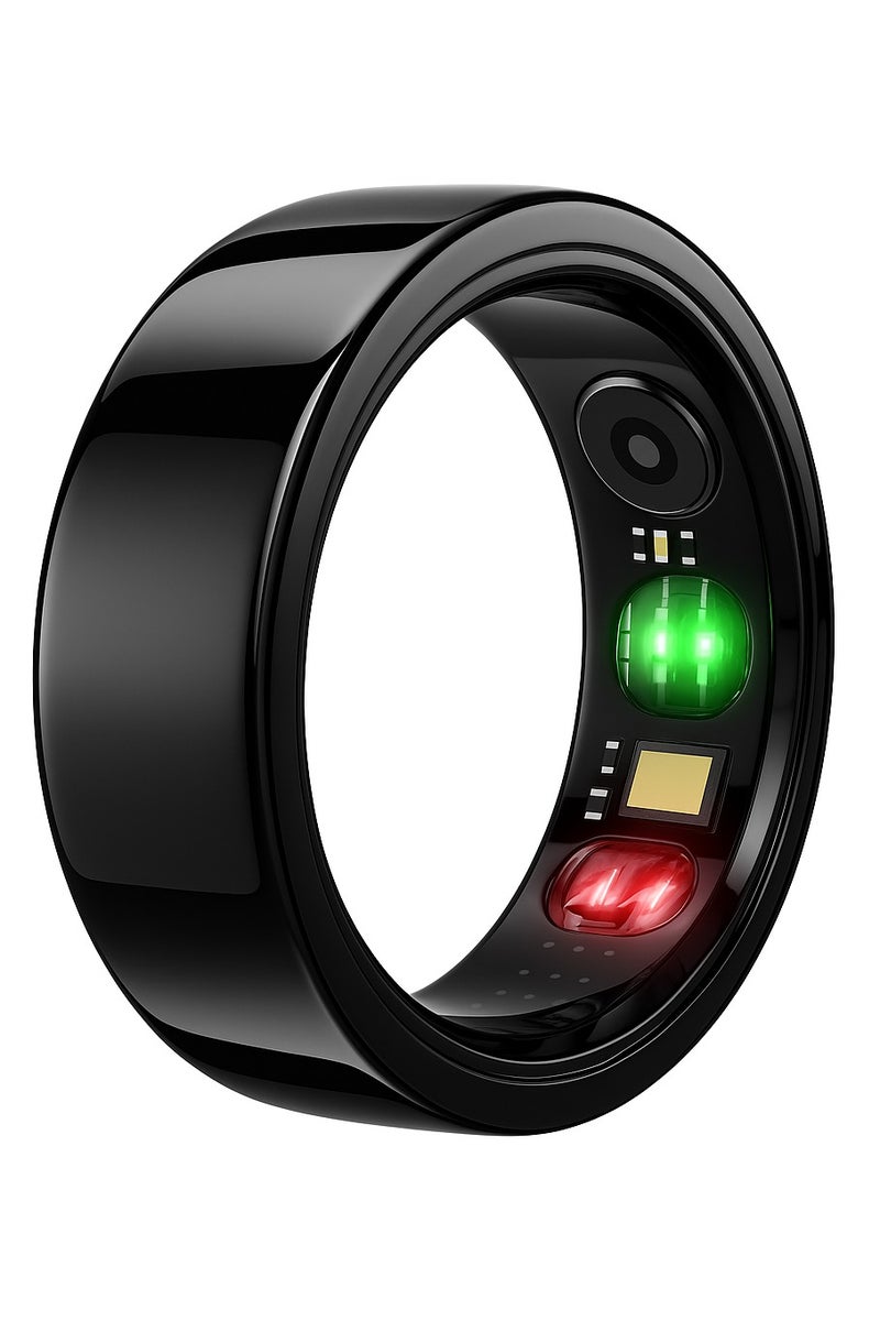 TCH Smart Ring IRing R20 Health & Fitness Tracker for Men and Women, Sleep Monitoring, Heart Rate & Blood Oxygen, Pressure, Stress Tracking, Waterproof, 7 Days Battery Life (Deep Grey-R20-12) - Image 1