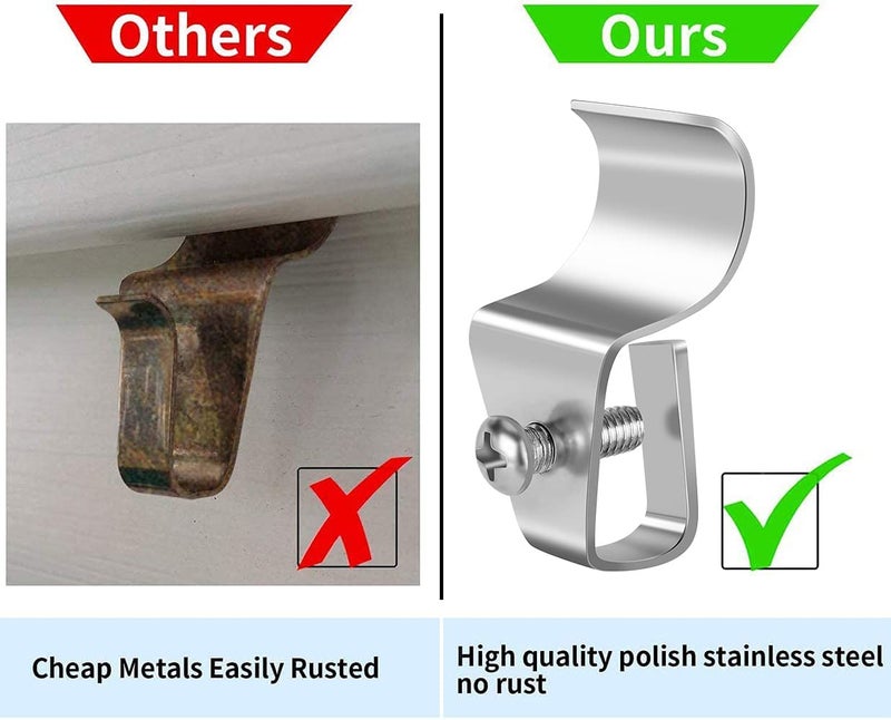 Antimbee Vinyl Siding Clips,20-Pack No-Hole Outdoor Camera Mount,Vinyl Siding Hanger for Blink, Arlo, Ring, No-Damage, No Drilling, Weatherproof-304 Stainless Steel Home Siding Hooks - New Upgrade - Image 5