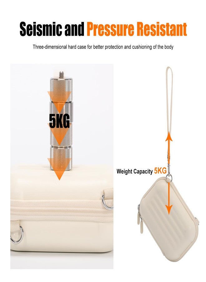 Cwatcun Digital Camera Case, Waterproof Hardshell Digital Camera Bag with 2 Carrying Ways, Lightweight Small Camera Sling Bag Compatible with KODAK PIXPRO/Canon PowerShot/Sony DSCW800 DSCW830 - White - Image 5