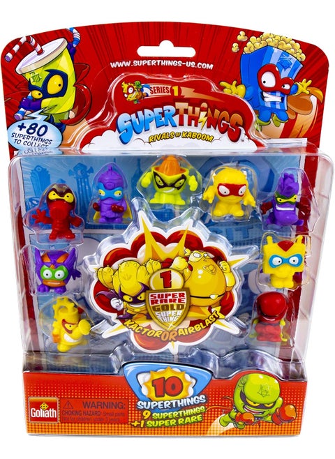 SuperThings Series 1  Blister Pack 10 by Goliath  Contains 9 SuperThings and 1 Super Rare Gold Character