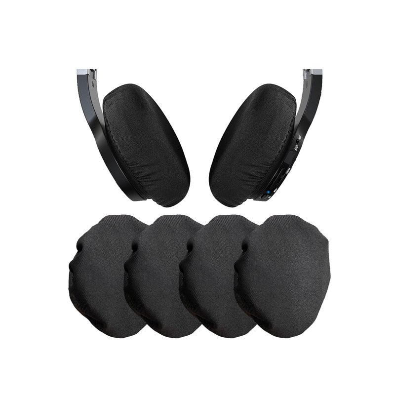 Barakah 4Pcs Headphone Ear Pads Covers, Washable Sanitary Ear Pad, Stretchable Fabric Headphone Covers for Gym, Training, Aviation, Racing, Gaming Over The Ear Headphones, Fit 3.5" - 4.3" Ear Pads - Image 1