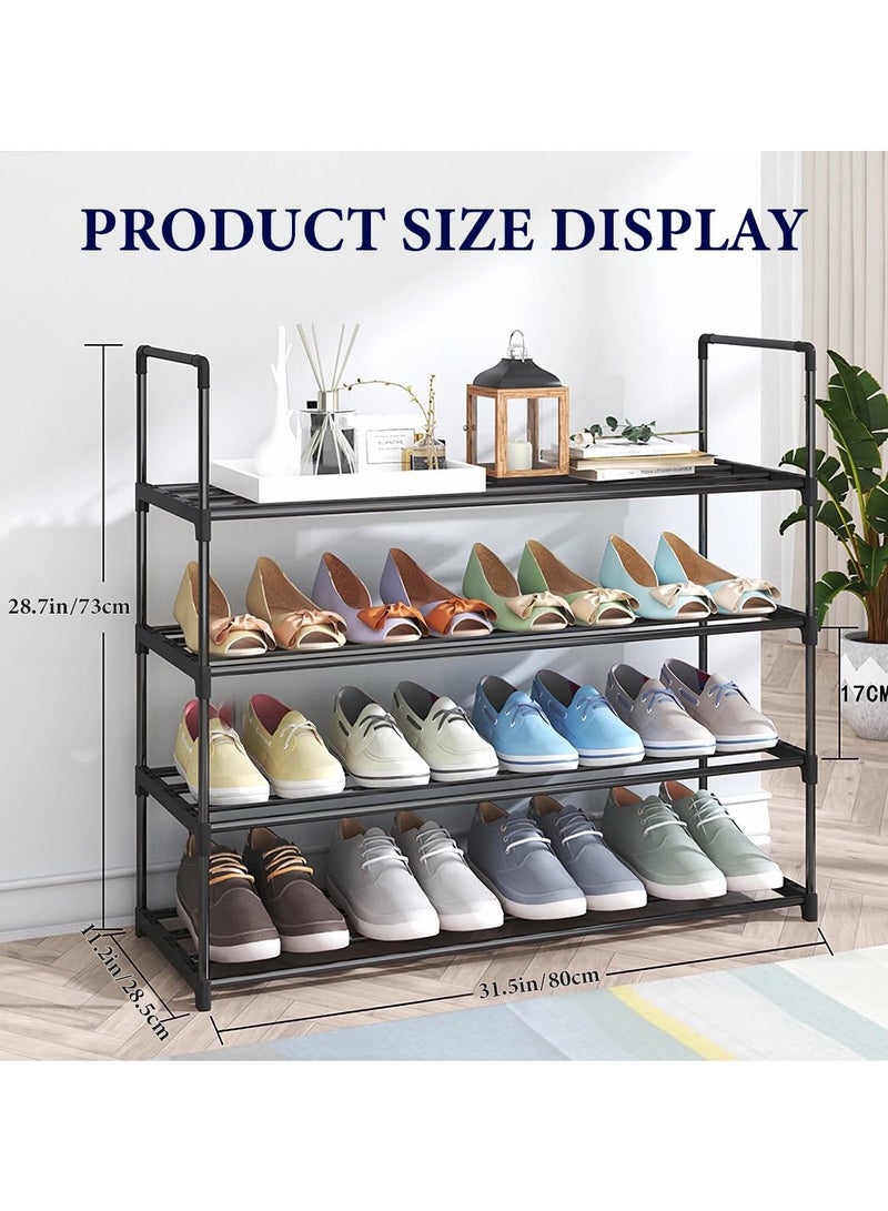 TRASSLE Metal Shoe Rack,4-Tier Shoe Cabinets Organizer Storage Shelves,Shoe Rack Cabinet Stackable Tower,Space Saving Organizer Shoe Shelf Durable Holds 20 Pairs,Shoe Rack for Closet Entryway - Image 4