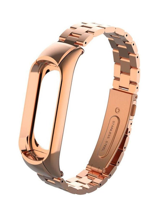 NIBEMINENT Xiaomi Mi Band 3 Screwless Stainless Steel Wristband Bracelet- Bronze