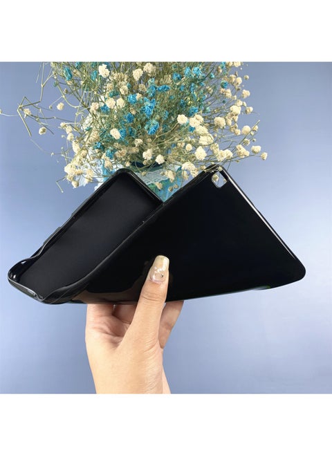 For Samsung T800 Flat Panel Protective Cover P600 Translucent TPU Soft Case T285 Flat Panel Case T715 Pudding Cover-Color:Solid Black (single Model Single Color 20 Order)-Applicable Model:T285