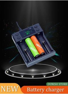 ليتوكالا شاحن بطارية ذكي سريع بأربع فتحات USB لبطاريات Li-Ion/Ni-MH/Ni-Cd/IMR/LFP 16340 14500 18650 21700 20700 والمزيد،  - Image 1