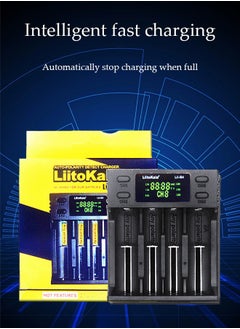 ليتوكالا شاحن بطارية ذكي سريع بأربع فتحات USB لبطاريات Li-Ion/Ni-MH/Ni-Cd/IMR/LFP 16340 14500 18650 21700 20700 والمزيد،  - Image 5