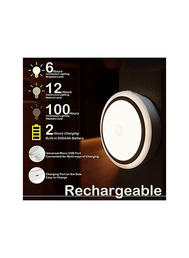 RTSU - RTSU Rechargeable Touch Light with Timer, Dimmable Kids Baby Nursery Night Light Lamp, Wireless Stick-on Anywhere LED Push Tap Light for Closet Cabinet, Brightness Memory, Warm White Light (Golden) - Image 1