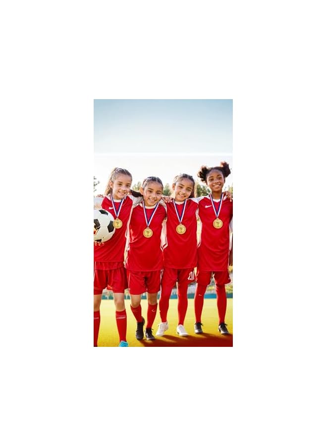 promass 18 Plastic Gold Olympic Medals for Awards, Champion Medal Perfect for Sports, Soccer, Gymnastics, Competitions, and Parties, Ideal Awards for Kids and Adults, for Birthday Party Favors - Image 2