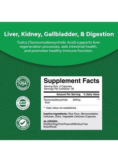 Natures Craft Advanced TUDCA Liver Support Supplement - Extra Strength TUDCA 500mg Bile Salts for Gallbladder Liver and Kidney Support - Liver and Gallbladder Cleanse Tauro Ursodeoxycholic Acid TUDCA Supplement  - Image 3