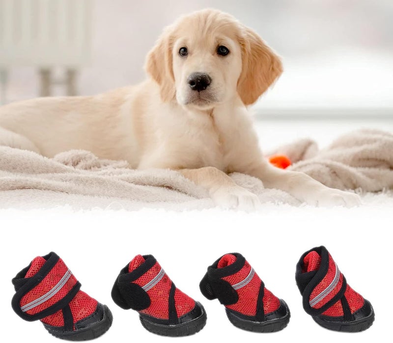 Adjustable Anti - Slip Dog Boots for Small Medium and Large Dogs, Outdoor Pet Shoes with Reflective Straps and Rubber Sole for Wet Floors and Rainy Days (70 Yards) - Image 3