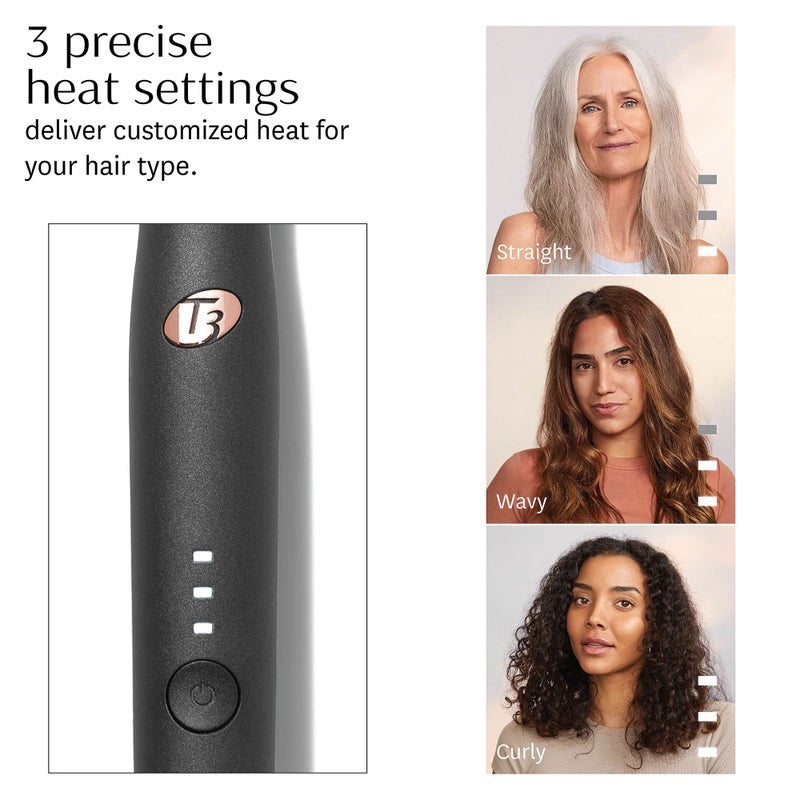 T3 "T3 Edge Heated Smoothing, Styling & Straightening Brush with Ion Generator, 3 Heat Settings, Custom-Blend Ceramic Surface" - Image 2