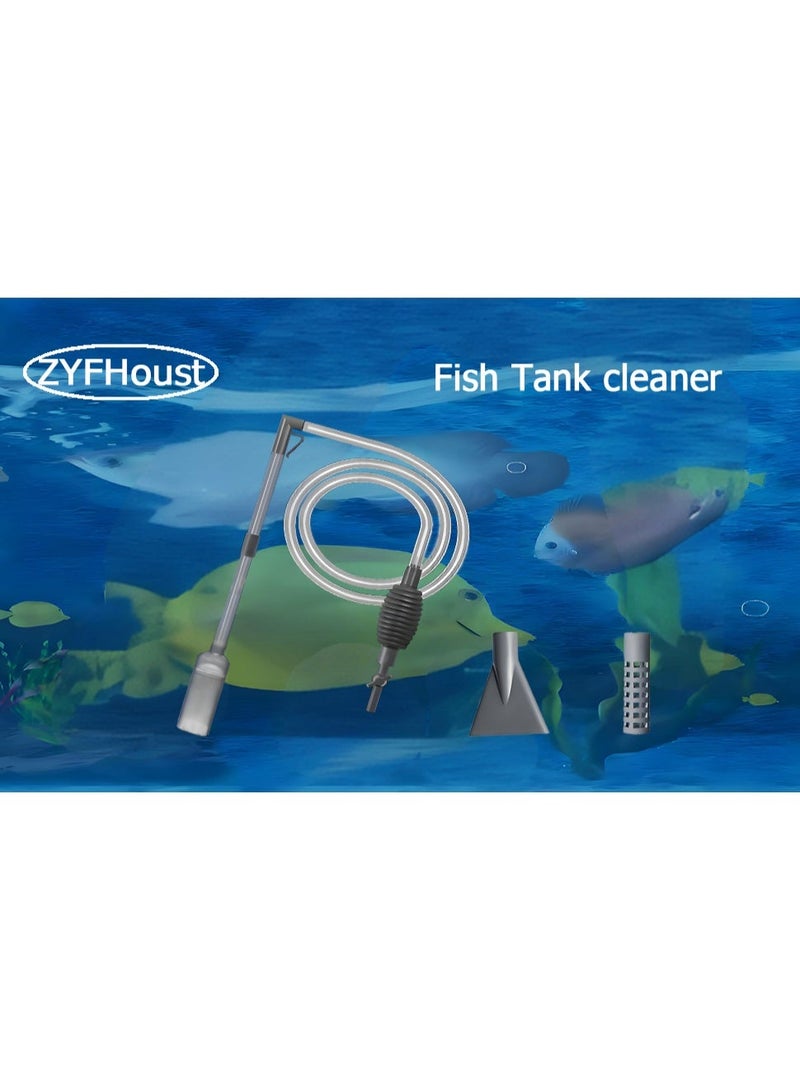 Huangxin Fish Tank Vacuum Gravel Cleaner, Aquarium Gravel Cleaner - Hand Siphon Pump as Fish Tank Hose Water Changer & Rock Cleaner & Sand Washing 2.1M - Image 3