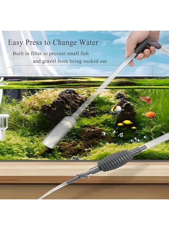 Huangxin Fish Tank Vacuum Gravel Cleaner, Aquarium Gravel Cleaner - Hand Siphon Pump as Fish Tank Hose Water Changer & Rock Cleaner & Sand Washing 2.1M - Image 2