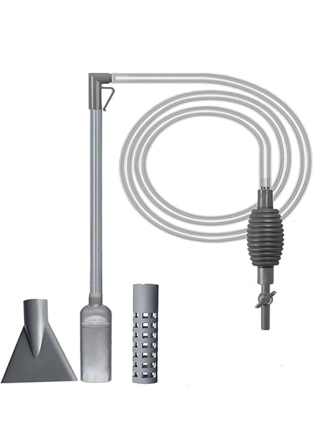 Huangxin Fish Tank Vacuum Gravel Cleaner, Aquarium Gravel Cleaner - Hand Siphon Pump as Fish Tank Hose Water Changer & Rock Cleaner & Sand Washing 2.1M - Image 1