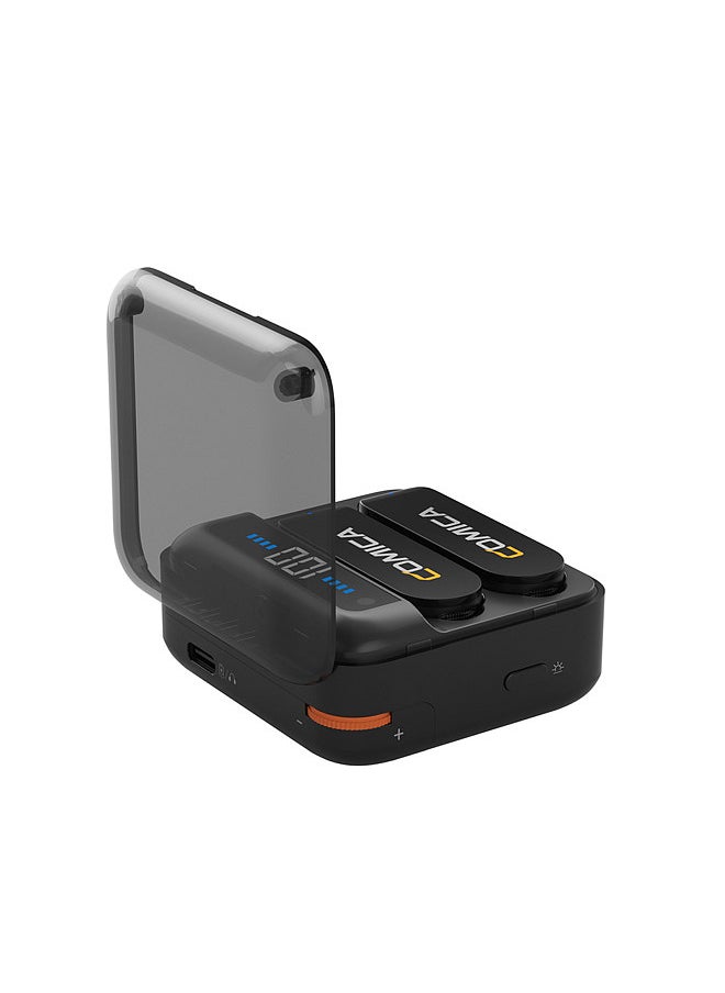 COMICA Vimo S-UC Wireless Microphone System with 1 Receiver & 2 Microphones 200M Transmission Range Built-in Battery with Charging Case Replacement for Android Phones Live Streaming Interview Vlog  - Image 5
