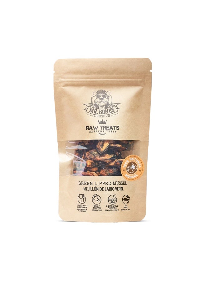 Mr. Bones Raw Treats Green Lipped Mussel - Natural Snack for Dogs and Cats - Image 1