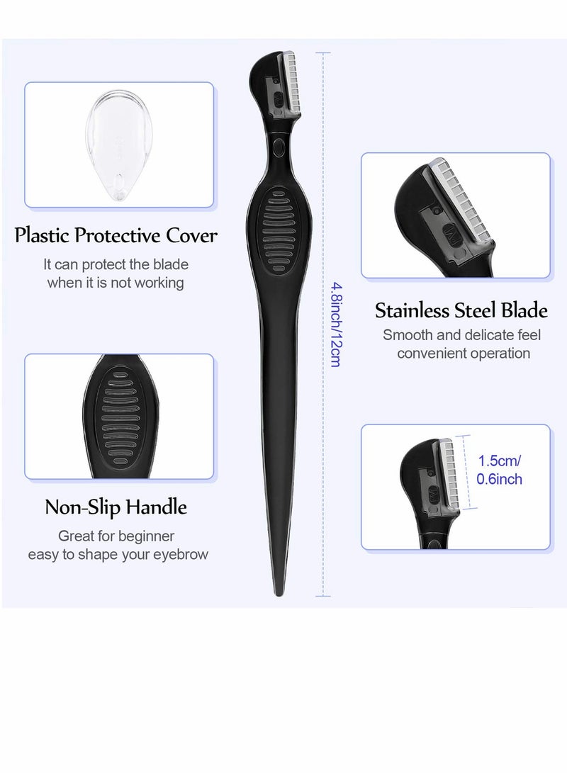 Zikra Eyebrow Trimmer Razor, Multifunctional Stainless Steel Blade Facial Trimmer, Epilator for Men and Women Facial (21 Pcs, Black) - Image 2